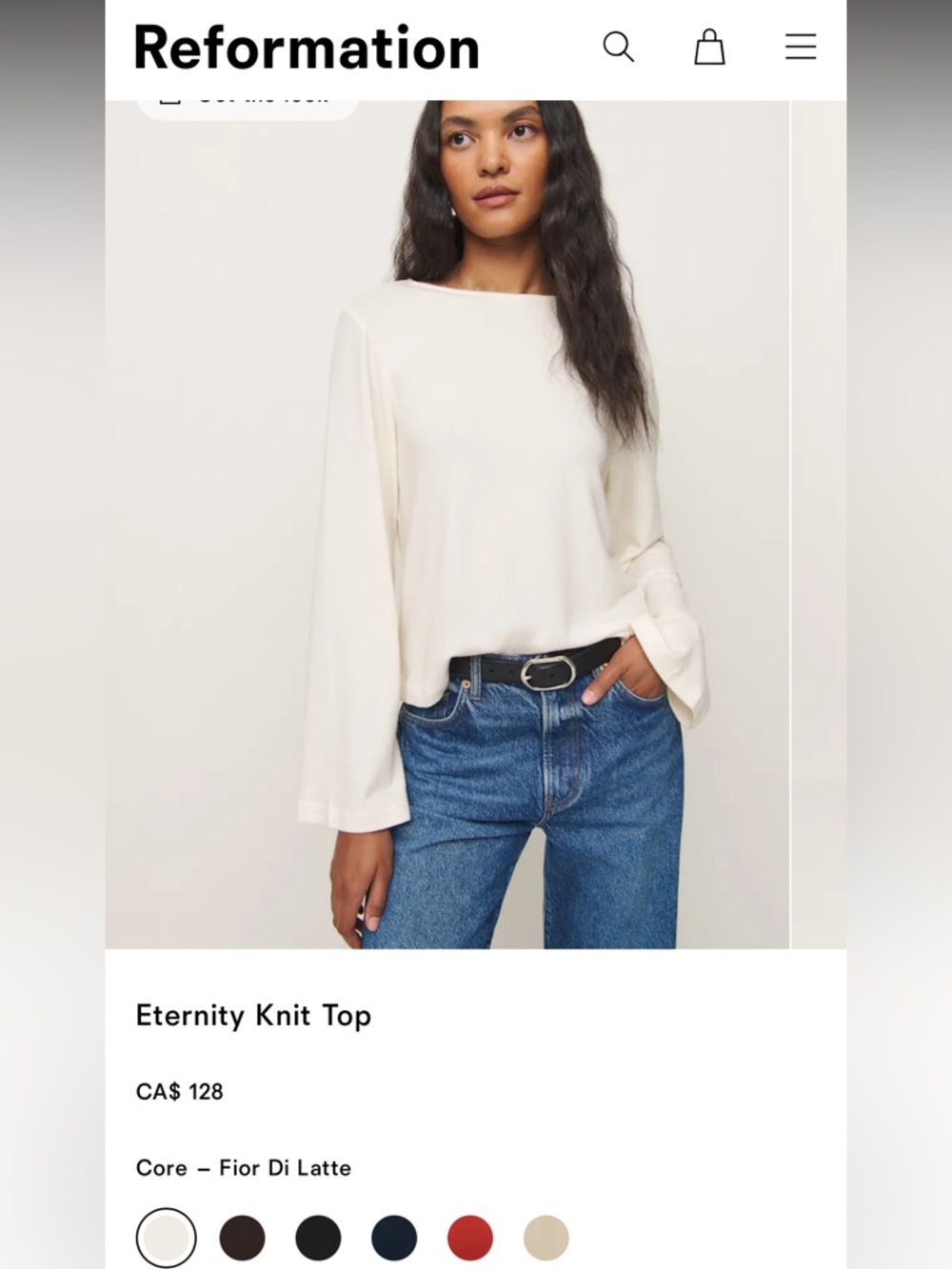 NWOT Reformation Eternity Knit Top xs